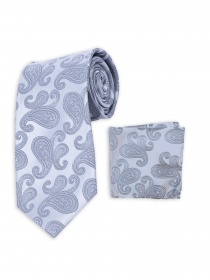 Set cravatta e sciarpa business argento motivo