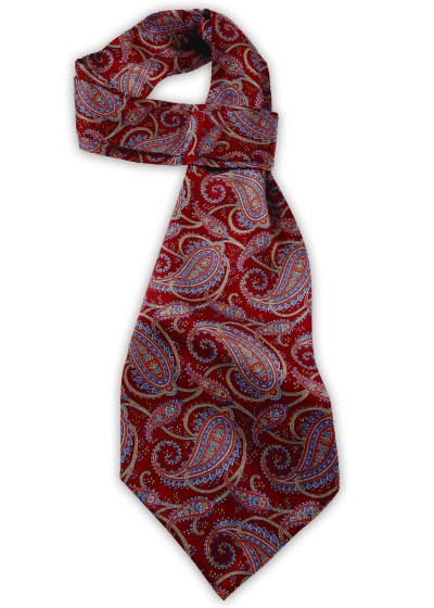 Schal-Ascot dunkelrot Paisley-Motiv Schal-Ascot dunkelrot Paisley-Motiv