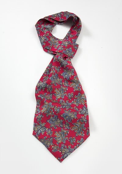 Schal-Ascot mittelrot Paisley