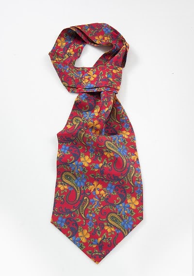 Plastron kirschrot Paisleys Blumen Plastron kirschrot Paisleys Blumen