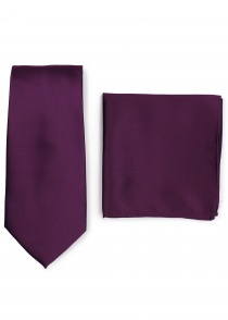 Set cravatta e sciarpa decorativa - melanzana