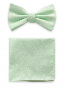 Papillon e fazzoletto da taschino verde chiaro