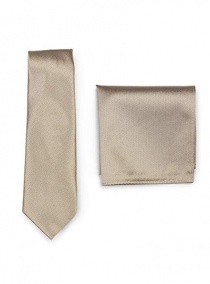 Set cravatta fazzoletto sabbia strutturato