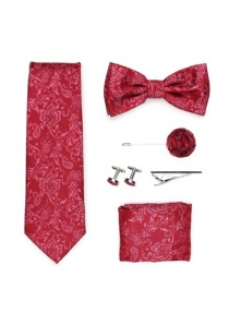 Scatola regalo Paisley Motif Red con cravatta da