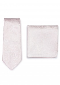 Set Krawatte und Ziertuch Paisley-Muster blush-rosa