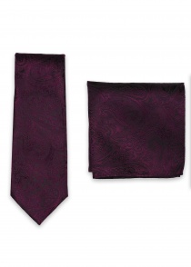 Set cravatta e sciarpa Cavalier Motif bordeaux