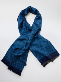 Cravatta sciarpa ornamento Doubleface blu navy