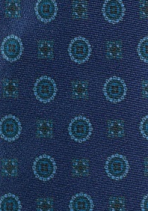 Sciarpa di seta con ornamenti larghi blu navy