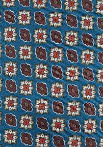 Sciarpa di seta con ornamento largo di colore blu