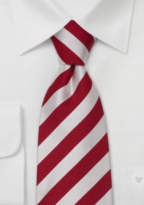 Cravatta a clip a righe bianche e rosse
