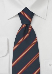 Cravatta con clip Sussex in blu notte, rosso e oro