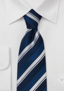 Cravatta XXL blu argento
