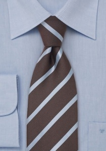 Cravatta XXL seta marrone righe