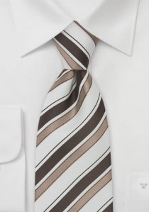 Cravatta marrone bianca