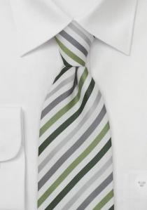 Cravatta a righe verde grigio