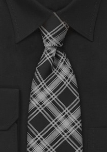 Cravatta Principe di Galles nero grigio
