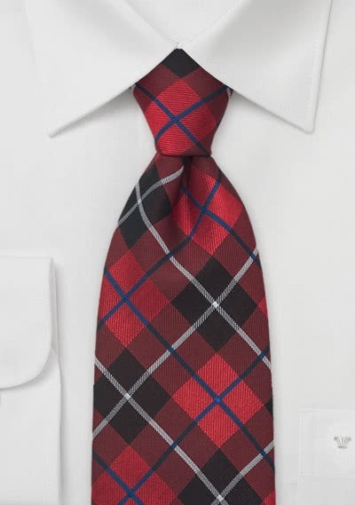 Herren Krawatte Karos rot blau Herren Krawatte Karos rot blau