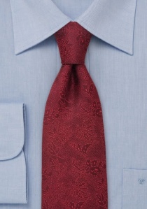Cravatta bordeaux fiori rossi