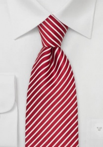 Cravatta con strisce a clip in rosso ciliegia e