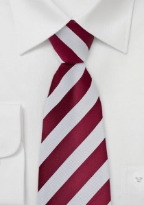 Cravatta rosso ciliegia bianco