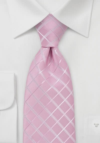 Krawatte Quader rosa weiß Krawatte Quader rosa weiß