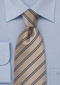 Cravatta righe beige blu ghiaccio