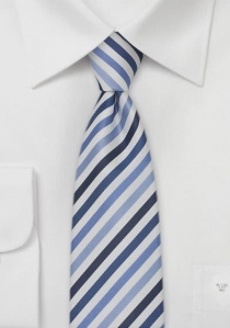 Multistripes schmale  Krawatte blau/weiß