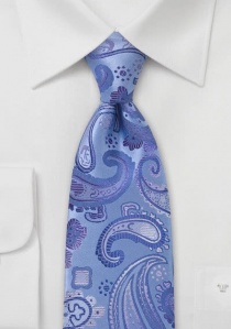 Cravatta paisley blu ghiaccio lilla