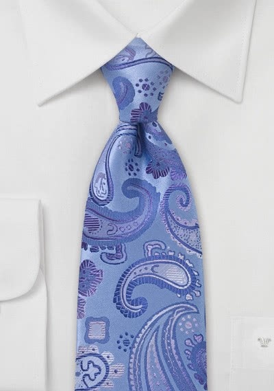 Krawatte Paisley eisblau flieder Krawatte Paisley eisblau flieder