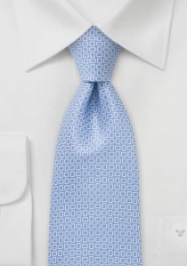 Cravatta rettangoli bianco blu ghiaccio
