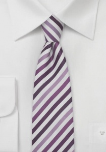 Cravatta sottile righe lillà