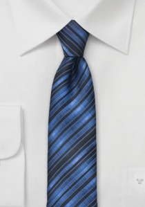 Cravatta stretta righe azzurre
