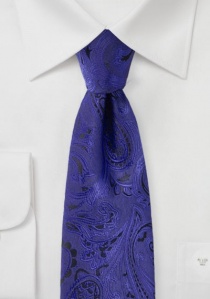 Cravatta colta con motivo paisley blu oltremare