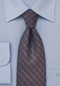 Cravatta per bambini a quadri rame marrone blu