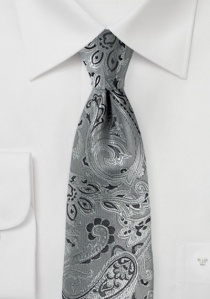 Cravatta per bambini con motivo paisley grigio