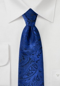 Cravatta business XXL con motivo Paisley Ultra Blu