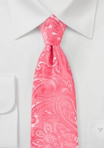 XXL cravatta motivo paisley corallo