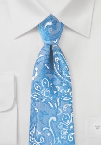 XXL cravatta motivo paisley blu ghiaccio