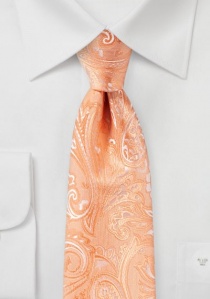 XXL cravatta motivo paisley albicocca