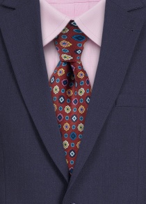 Cravatte da uomo in seta con emblemi rosso vino