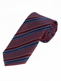 Cravatta lunga Struttura Linee Vino Rosso
