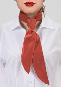 Cravatta da donna in cotone rosso bruno