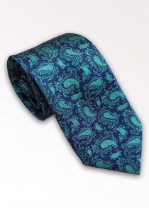 Cravatta paisley blu verde