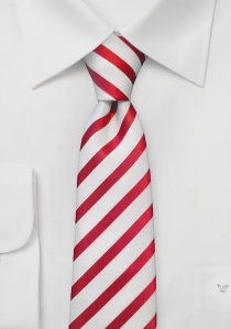 Cravatta a righe bianche e rosse