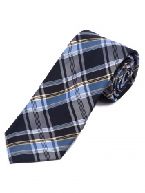 Cravatta con disegno a quadri tortora blu navy