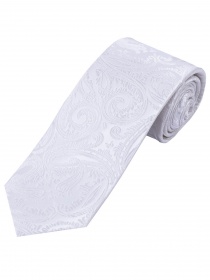 Cravatta XXL alla moda con motivo Paisley, bianco