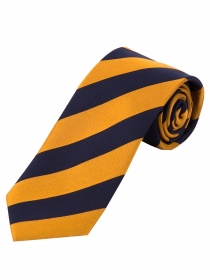 Cravatta a righe strette e sagomate blu navy