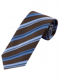 Cravatta a righe sottili marrone cioccolato blu