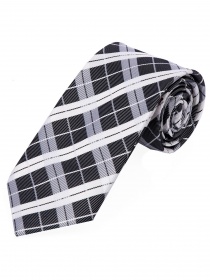 Cravatta extra slim con motivo Glencheck nero
