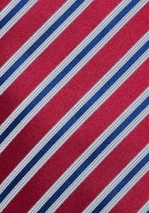 Cravatta XXL rosso rubino righe